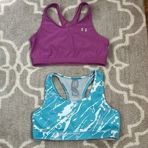Under Armour & FWD Magenta and Teal Sports Bra Duo, Youth size L
